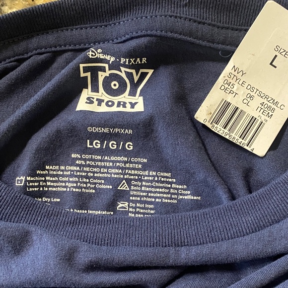 NWT- Blue Toy Story Pizza Planet Long Sleeve Shirt Sz L - Picture 5 of 5